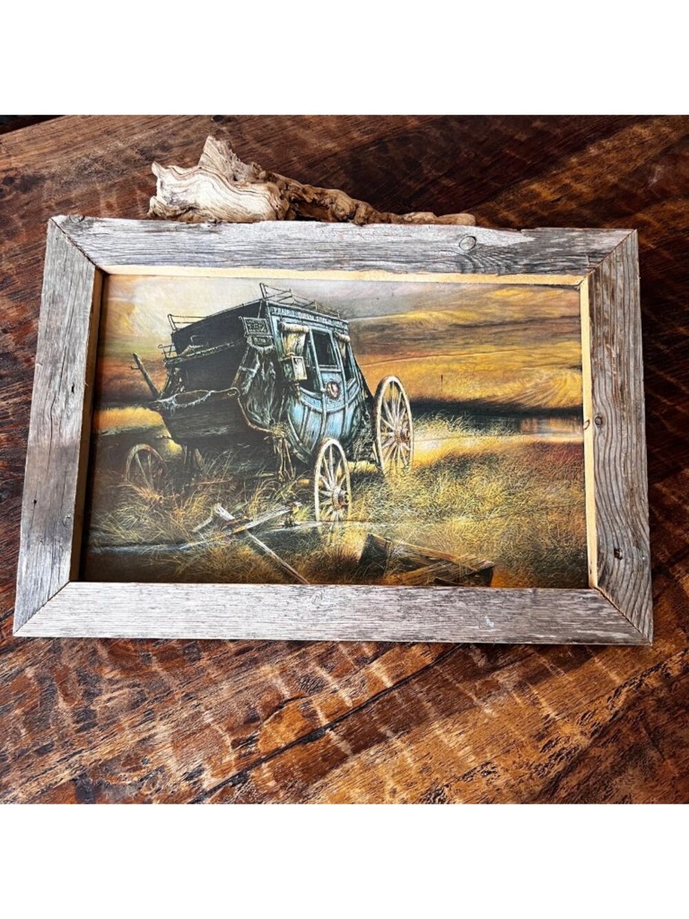 Vintage Ruane Manning Print Western Stagecoach Art 19x13
